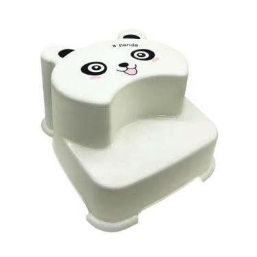 Imagem de Escadinha Infantil 2 Degraus Antiderrapante Panda Branco - Le Blanc, P