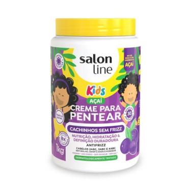Imagem de Creme Pentear Cachinhos Açaí Sem Frizz 1kg, Salon Line Kids