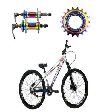 Imagem de Bicicleta Aro 26 Vikingx Prata Azul Single Cubo E Catraca De Rosca Camaleão