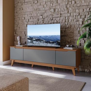 Imagem de Rack Kappesberg 3 Portas Canela/Chumbo 180cm