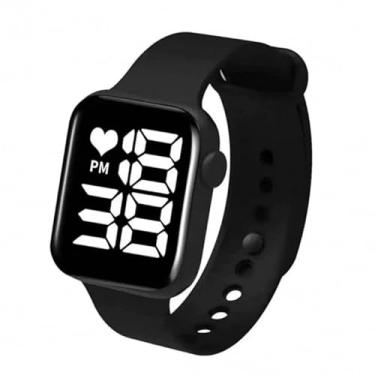 Imagem de Relógio de Pulso Led Digital Eletrônico Casual Numeros Grande Prova D'Agua Resistênte