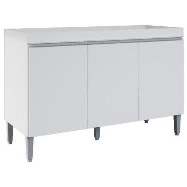 Imagem de Balcao Para Pia Sem Tampo 120 Cm Manu Branco Reajl Moveis Branco - REA