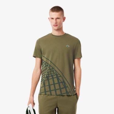 Imagem de Camiseta de Tênis Estampada Ultra-Dry - Lacoste, Verde, XL