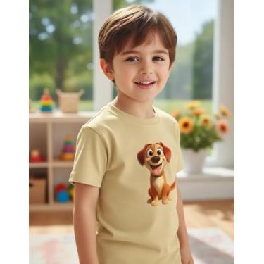 Imagem de Camiseta Infantil Slim Algodão Estampada Doguinho Caramelo - LOJA RPER