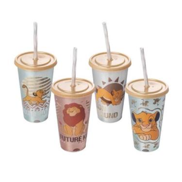 Imagem de opo Refri Temático Infantil Rei Leão 500ml Plástico Reutilizável com T