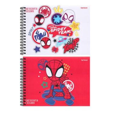 Imagem de Caderno Espiral Capa Dura Cartografia e Desenho - 80 Folhas - SpiderMa