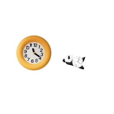 Imagem de Fenteer Relógio Analógico de Madeira Silencioso E Contemporâneo em Formato de Panda para Cozinha, Sala de Jantar, Quarto E Sala de Estar. Decoração Moderna, C