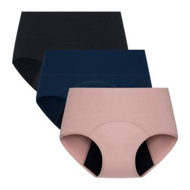 Imagem de Roupa íntima menstrual POPKOK de cintura alta para pós-parto, pacote c