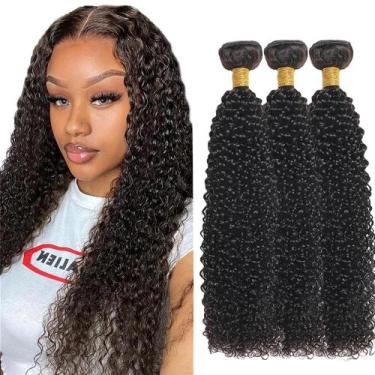 Imagem de Pacotes de cabelo YOUNGHANN Kinky Curly Brazilian Virgin x3
