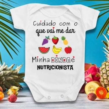 Imagem de Body Roupa De Bebê Frases Nutricionista Dinda Menino Menina - Borizinh