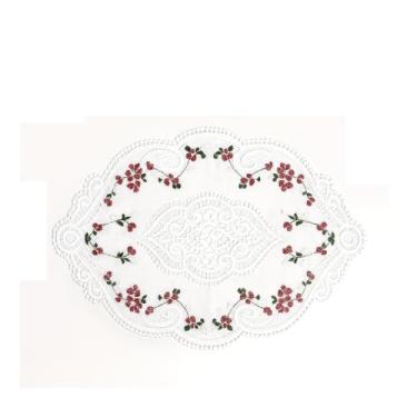 Imagem de 4 peças elegantes vintage de renda francesa, tapetes ovais bordados, tapetes de crochê, porta-copos vintage para decoração de jantar em casa, festas de chá, vaso de casamento, decoração de mesa