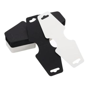 Imagem de PATIKIL Cartões de exibição de colar e pulseira, 100 peças, porta-cartões em branco, embalagem de joias para pendurar colares, gargantilhas, brincos, acessórios de faixa de cabelo (preto/branco, 12 x