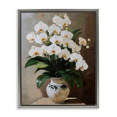 Imagem de Stupell Industries Arranjo de orquídea régia, tela flutuante, quadro cinza, arte de parede, design por Franklyn Gregory, 78 x 63 cm