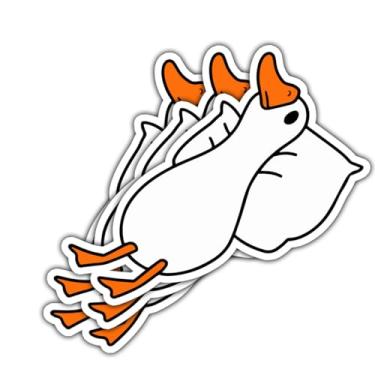 Imagem de 3 pçs adesivo de pato cansado deitado engraçado fofo cansado como pato com travesseiro adesivo impermeável presente ganso cansado decalque de vinil peculiar ganso deitado para laptop, garrafa de água