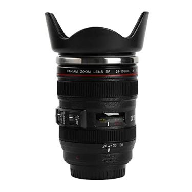 Imagem de Caneca de café com lente de câmera à prova de vazamentos, aço idável, café, água, copo para beber com tampa para escritório, casa, bar, restaurante