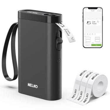 Imagem de Nelko Máquina de etiquetar com fita, impressora de etiquetas Bluetooth P21 com 3 fitas, mini etiquetadoras sem fio com vários modelos, fonte de ícone, personalizada para escola, escritório, casa