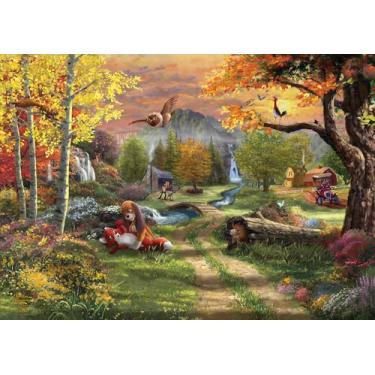 Imagem de MIGHTYPRINT Thomas Kinkade Studios – Disney – Fox and the Hound – Forever Friends – Arte de parede 61.0 cm x 43.2 cm – Oficialmente licenciada colecionável – Ideal para presentear e colecionar