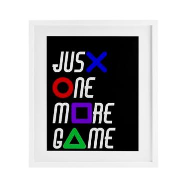 Imagem de Stupell Industries One More Game with Symbols Impressão emoldurada branca sob vidro, design de Kim Allen, 40,6 x 33,5 cm