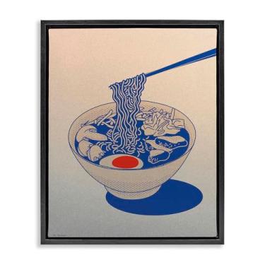 Imagem de Stupell Industries Arte de parede em tela flutuante em ouro gradiente tigela de macarrão ramen, design por Seven Trees Design, 78 x 63 cm