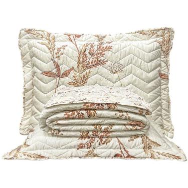 Imagem de Cobre Leito Queen Confort Print Micropercal 300 Fios Toque De Algodão 3 Peças - Flores Damasco