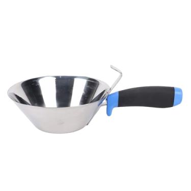 Imagem de Jectse Colher de Lama de Aço Inoxidável, Colher de Reboco Com Cabo TPR à Prova de Ferrugem para Manuseio de Materiais de Argamassa de Cimento, Com Tigela Cônica para Construção e Uso