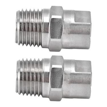 Imagem de Generic Ponta de Pulverização Plana de Aço Inoxidável, Durável, até Mesmo Spray, Bico Atomizador de ângulo Amplo para Limpeza de Estradas, Paisagismo, Resfriamento, 2 Peças (95°)