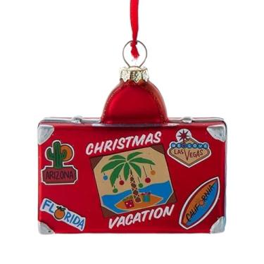 Imagem de Ornamento de bagagem de viagem de vidro (vermelho) Arizona, Flórida, Las Vegas, Califórnia