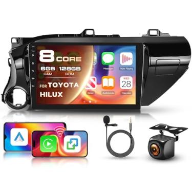 Imagem de 8 núcleos 6G 128G para Toyota Hilux 2015-2020 Rádio Android 10 polegadas tela sensível ao toque sem fio Carplay Android Auto, Driauto Car Stereo para Toyota Upgrade Bluetooth DSP Navegação GPS WiFi FM