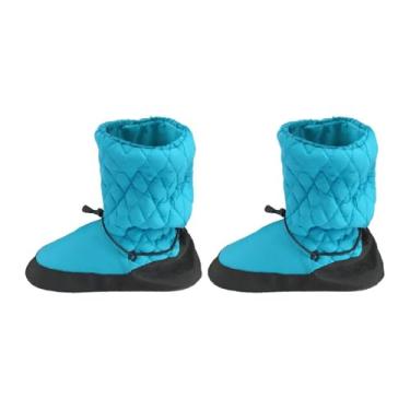 Imagem de kowaku Sapatilhas de aquecimento, roupa de dança quente, sapatilhas de ballet confortáveis ​​para exercícios, dançarinas, meninas, líderes de torcida, dança, Blue L