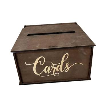 Imagem de Fancyes Organizador de Cartões de Casamento em Madeira com Design Elegante e Vintage, com Porta-Cartões para Eventos, Festas, Recepções e Formaturas, Style B