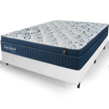 Imagem de Cama Box Casal Branca Colchão San Rafael Molas Ensacadas Euro Pillow 1