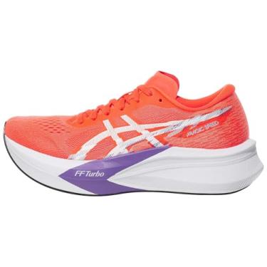 Imagem de ASICS Tênis de corrida feminino Magic Speed 4, Vermelho claro/branco, 36