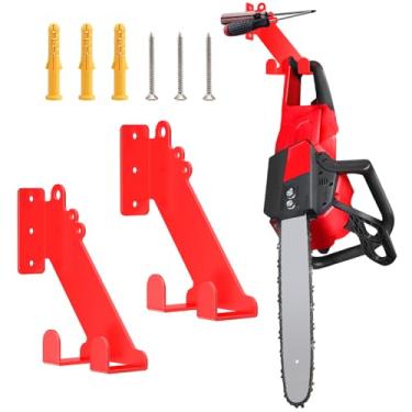 Imagem de Cabide de motosserra para Milwaukee, 2 unidades, suporte de motosserra resistente, organizador de galpão de garagem, rack de motosserra montado