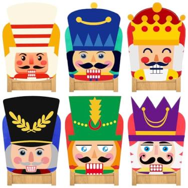 Imagem de Hillsuren 6 capas de cadeira de Natal, quebra-nozes para decoração de assento de festa de Natal, protetor de assento de jantar, cozinha, sala de jantar, festival, decoração de festa de Natal