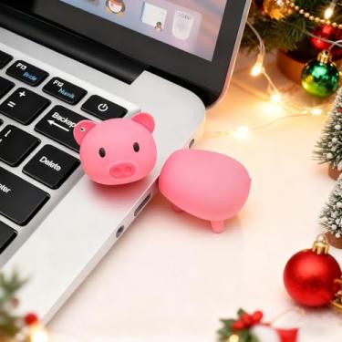 Imagem de Pen Drive USB de 32 GB, dispositivo externo de armazenamento de dados, animal fofo, perfeito para presentear familiares e amigos (porco)