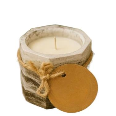 Imagem de Vela Aromática Lavanda Perfumada Artesanal Vegetal Vaso de Gesso Vasinho(1 Vela Bergamota (35g))