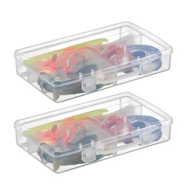 Imagem de Kit 2 Maletas Caixa Organizadora Com 4 Divisões Estojo Porta Tudo Pesca Anzois Boias Bijuteria Jóias