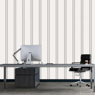 Imagem de Papel De Parede Efeito Ripas Lavável Adesivo Branca - LRP