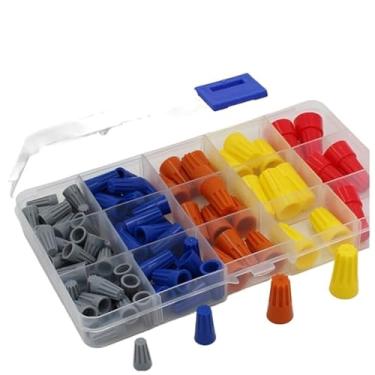 Imagem de 100 peças de tampas de conector de parafuso conexão de fio elétrico kit sortido P1 P2 P3 P4 P6 terminais de crimpagem torcida de cabo