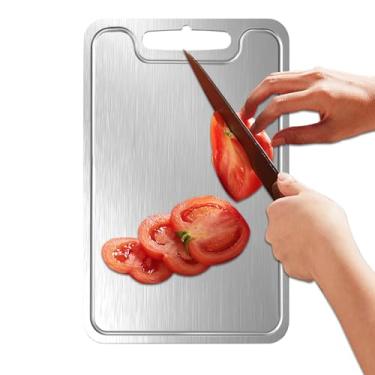 Imagem de Tábua de corte de cozinha, tábuas de corte de titânio grandes e seguras - Suprimentos de cozinha de dupla face antiderrapantes para chef doméstico, churrasco, restaurante, apartamento, carne, vegetais