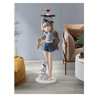 Imagem de Bandeja de decoração de casa ornamentos de sala de estar ornamentos de chão grandes sofá armário de TV ao lado dos itens decorativos decoração da sala de estar (cor: 1) (latão)