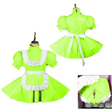 Imagem de Vestidos de empregada plus size estilo Sissy Dress Locable Sweet Dress Costume, verde fluorescência, M