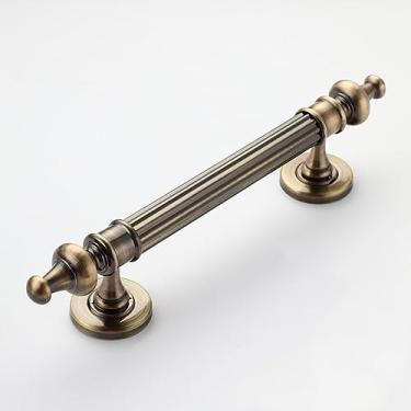 Imagem de Puxador de porta estilo vintage para um lado, substituição de maçaneta de celeiro deslizante de metal, decoração de interiores para madeira/bolso/porta francesa (Cor: Bronze, Tamanho: 46 cm/18 1/20.3