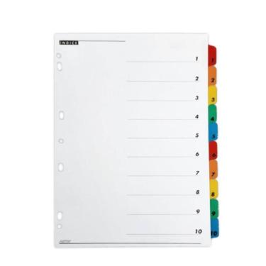 Imagem de Divisórias Para Fichário A4 Artik 10 Divisões C/Visor Número