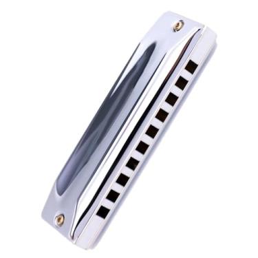 Imagem de Gaita profissional Play Harmonica 10 furos diatônica blues gaita profissional alumínio pente harpa instrumento (cor: C)