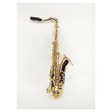 Imagem de Saxofone profissional B-Flat Tenor Saxofone / Instrumento de Sopro Bronze Fósforo Saxofone Duas Teclas Saxofone Latão Sax Kit Iniciante