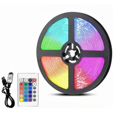 Imagem de Fita LED RGB 5050 3Metros IP65 - Controle Remoto e Fonte Completa (COLORIDA)
