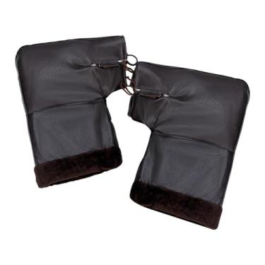 Imagem de QccHieUs Luvas de guidão para motocicleta, manguito térmico de inverno, luvas leves e impermeáveis ​​em couro PU para motociclismo, 47x38cm