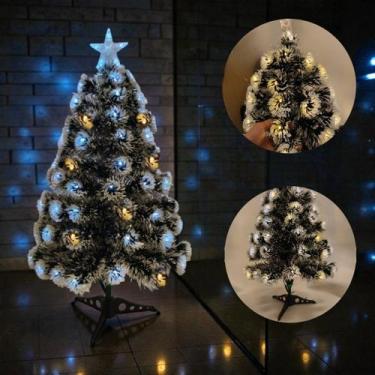 Imagem de Árvore De Natal 90cm Led Fibra Ótica Ponteira Estrela Bivolt Cor:NEVAD