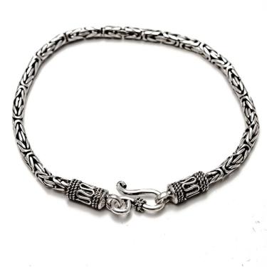 Imagem de Pulseira Masculina Bali Prata 925 Ponto Peruano - 21cm
